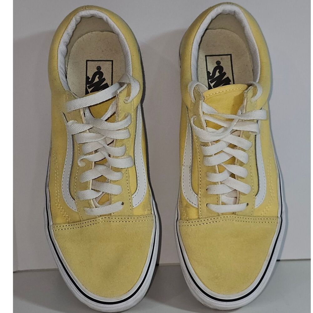 Vans Old Skool Yellow Canvas Low Top Skate Shoes Sneakers US Men 7.5 US Women 9